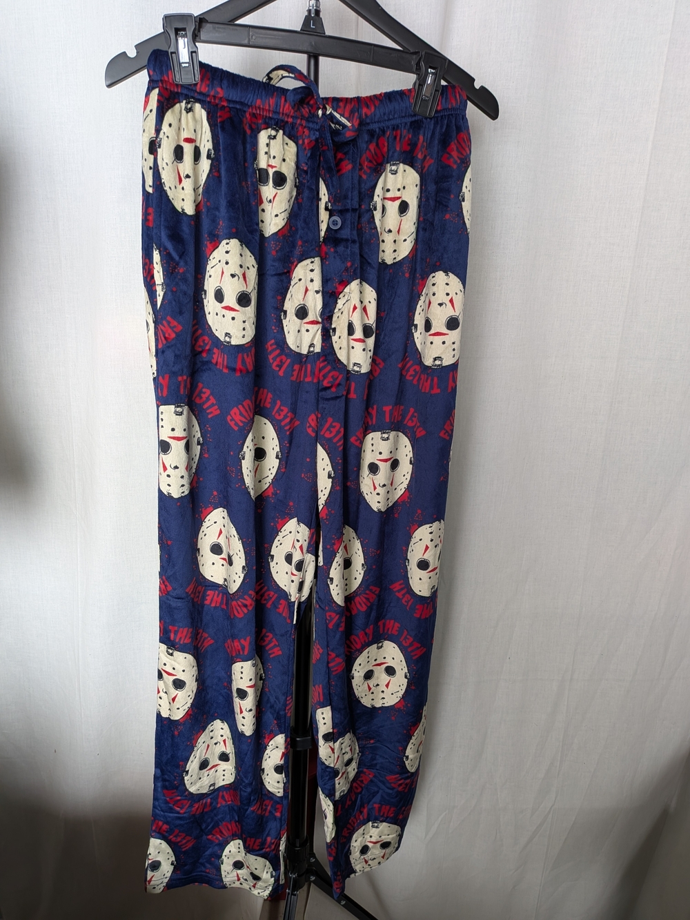 Navy Blue Friday The 13th Jason Hockey Mask Pajama Pants